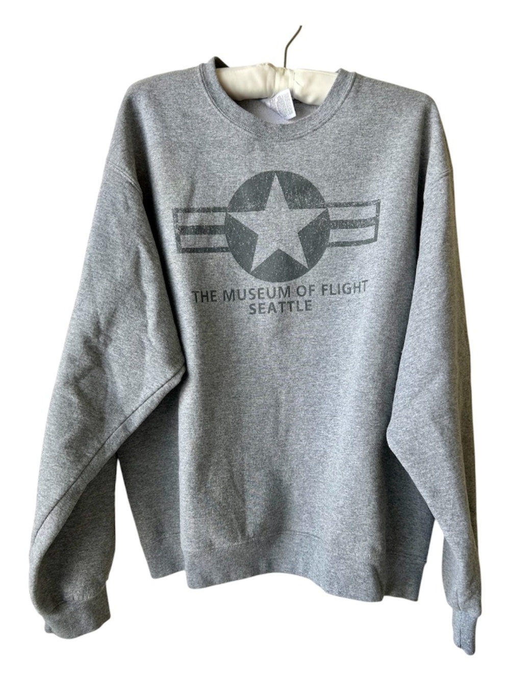 Seattle Sweatshirt Museum of Flight Gray Dark Gray Star Logo Size Large